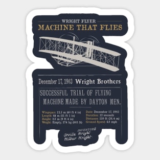 Wright Brothers Tribute 1903 Wright Flyer Flight First Plane Gift Present Aviation Sticker